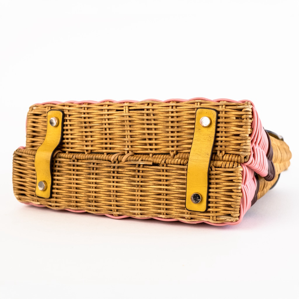 Kate Spade New York Romy Wicker Leather Trim Medium Top Handle Bag $358 - Picture 9 of 15